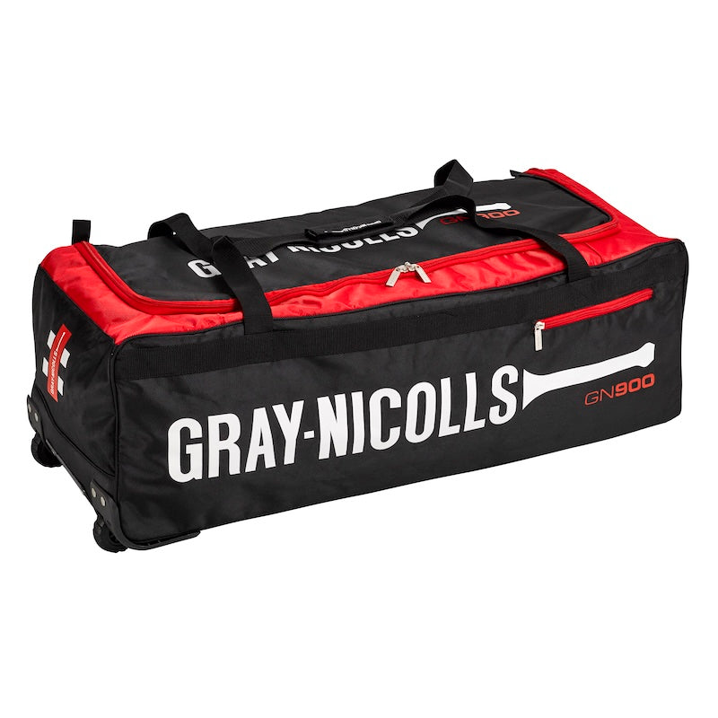 Gray Nicolls GN 900 Cricket Wheel Bag Black/Red