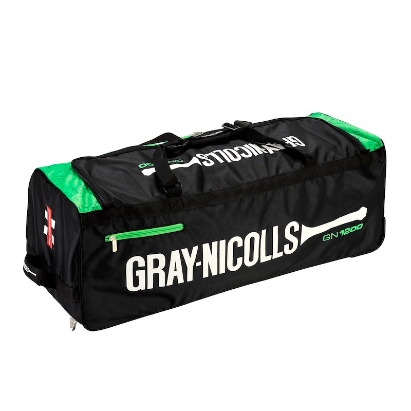 Gray Nicolls GN1200 Cricket Wheel Bag Black/Green