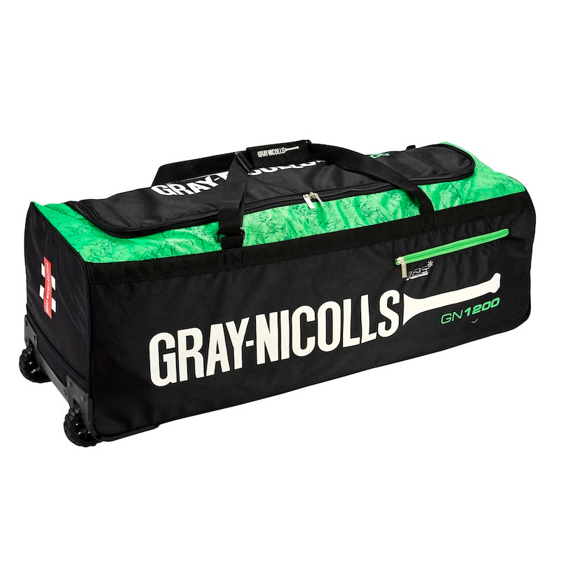 Gray Nicolls GN1200 Cricket Wheel Bag Black/Green